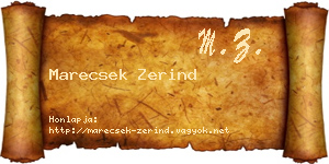 Marecsek Zerind névjegykártya